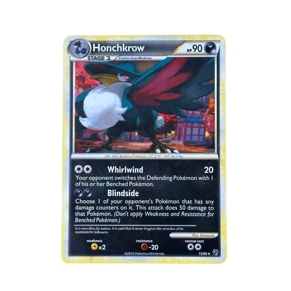 Honchkrow Stage 1 Pokemon Card Rising Rivals 15/90 2010 Nintendo